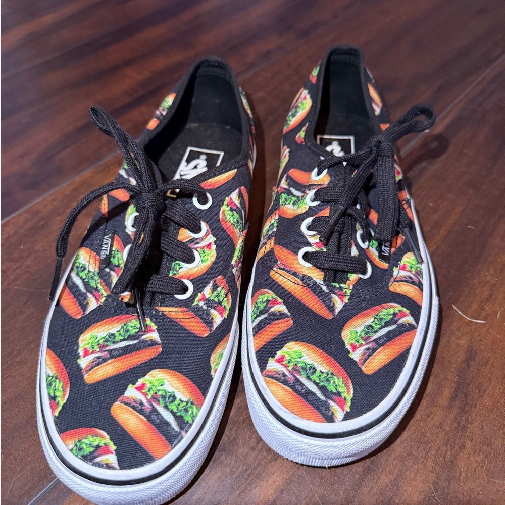 Vans Black Burger Print Sneakers